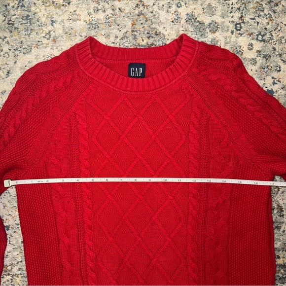 GAP 100% cotton Cable Knit Red Sweater - Picture 10 of 11